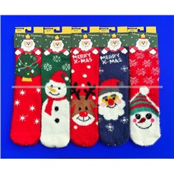 AMIGOBS носки женские НОРКА "НОВОГОДНИЕ  ПУШИСТИКИ"