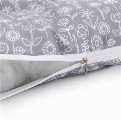 Подушка на стул Этель «Цветы» цв. grey, 40×40 см, 100% п/э