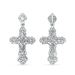 Крест из серебра с фианитами родированный - 4,1 см 925 пробы К3-251р200