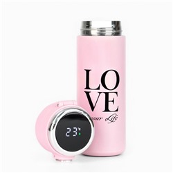 Термос, 420 мл, Love your Life, сохраняет тепло 8 ч, термометр