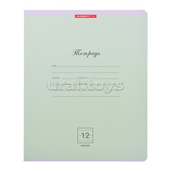 Тетрадь 12л линия, скрепка, А5, ВД лак, однотонные, Микс, картонная обложка