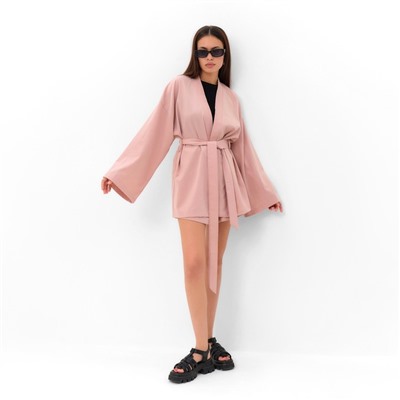 Костюм женский (кимоно, шорты) MIST Summer time, цвет пудра, размер 46