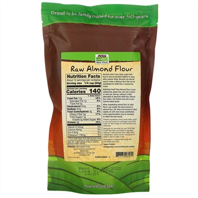 Now Foods, Real Food, Raw Almond Flour, 10 унций (284 г)