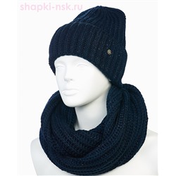 55890 Комплект женский флис (колпак+снуд) (56-58)