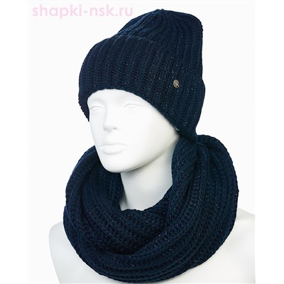 55890 Комплект женский флис (колпак+снуд) (56-58)