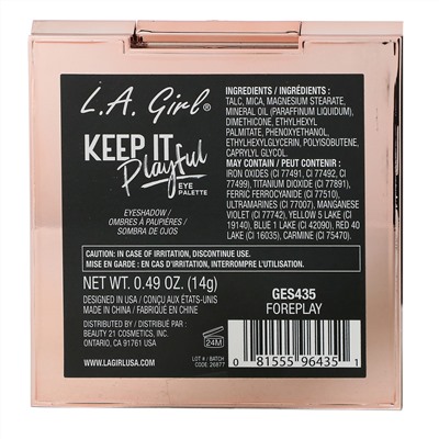 L.A. Girl, Keep It Playful Eye Palette, Foreplay, 0.49 oz (14 g)