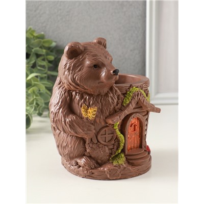 Подставка для мелочей «Мишка теремок» 14×11 см, коричневый