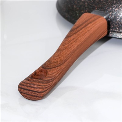 Сковорода KUKMARA Granit ultra original, d=26 см, съёмная ручка, антипригарное покрытие, алюминий, чёрная