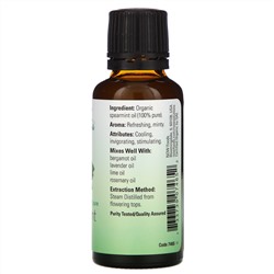 Now Foods, Organic Essential Oils, Spearmint, 1 fl oz (30 ml)