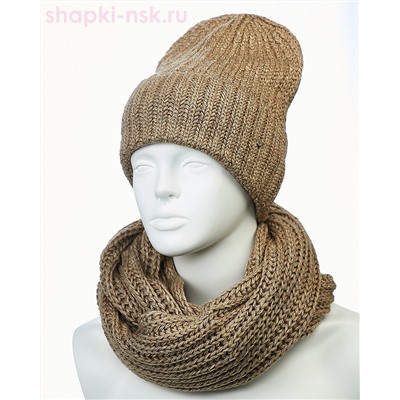 55890-1 Комплект женский флис (колпак+снуд) (56-58)