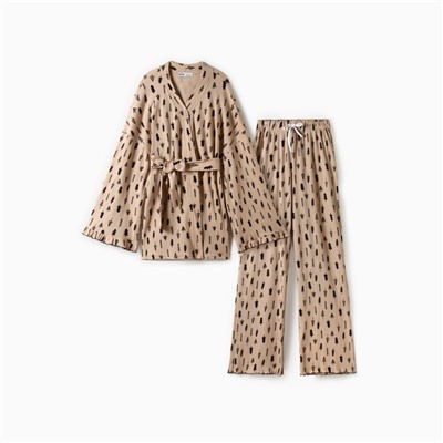 Пижама новогодняя женская (рубашка, брюки) KAFTAN «Елки», размер 52-54