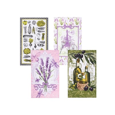 Набор кухонных полотенец Доляна «Прованс», 35×60 см-4 шт., 100% хлопок