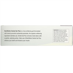 NutriBiotic, Dental Gel Plus, гель для зубов с отбеливающим эффектом, грушанка, 128 г (4,5 унции)