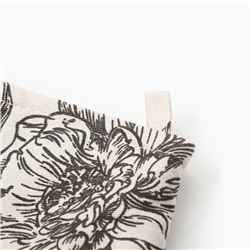 Варежка-прихватка «Этель» Black flowers, 20×27 см,100% хлопок, саржа 190 г/м²