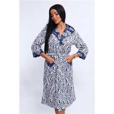 Халат 210 серый+цветы