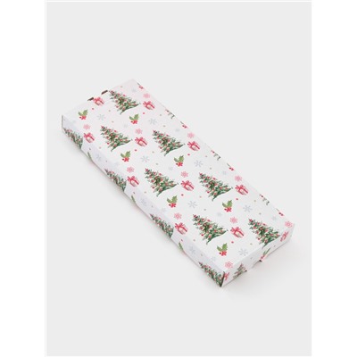 Подставка под ложку новогодняя Доляна «Еловые ветки» 26.5×9.5×2.5 см, стекло, белая, зелёная