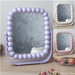 Зеркало настольное двустороннее 16х19 см / 2408 /уп 72/