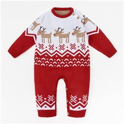 Комбинезон детский вязаный «Крошка Я. Оленята», рост 80-86 см