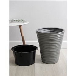 Кашпо для цветов со вставкой «Дюна», 19.5 л, серое