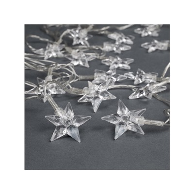 Гирлянда «Нить» 5 м с насадками «Звезда средняя», IP20, прозрачная нить, 20 LED, свечение мульти (RG/RB), мигание, 220 В