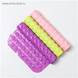 Коврик противоскользящий в ванну Доляна «Пузырьки», на присосках, 39×101 см, МИКС