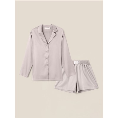 Пижама женская (рубашка, шорты) SL HOME Tensel Home, размер 52-54, серая