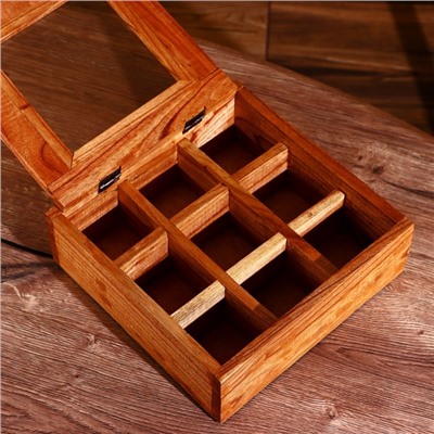 Коробка для чайных пакетиков, 24×24×8 см, дерево джампинис