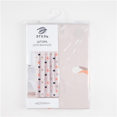 Штора для ванной «Этель. Котики», 145×180 см, полиэстер
