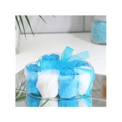 Мыльные розочки, синие и белые, набор 9 шт.