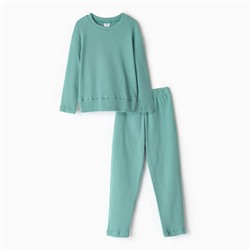 Костюм для девочки (свитшот, брюки) MINAKU, цвет оливы, рост 110 см