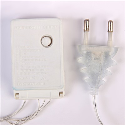 УЦЕНКА Гирлянда «Нить», 5 м, с насадками «Футбольный мяч», IP20, 20 LED, 220 В, 8 режимов, прозрачная нить, свечение белое