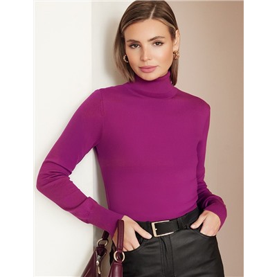 Водолазка тонкой вязки из хлопка с нейлоном