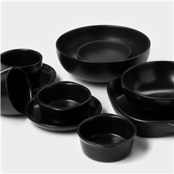 Блюдо для подачи Magistro Carbon, 200 мл, 11.5×10.3 см, керамика, набор 2 шт., чёрное