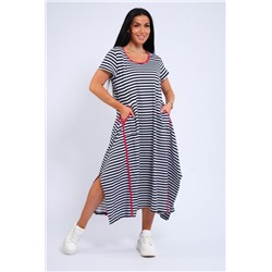 Платье оверсайз с карманами USHI (Полоса)