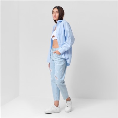 Джинсы женские мом MIST: Denim, размер (33) 52, голубые