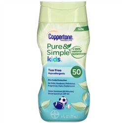 Coppertone, Kids, Pure & Simple, Sunscreen Lotion, SPF 50, 6 fl oz (177 ml)