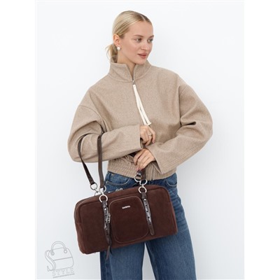 Сумка женская кожаная 91180MSS coffee Velina Fabbiano-Safenta