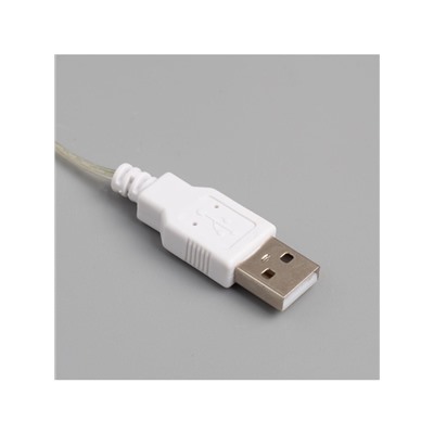 Гирлянда «Мишура» 2 м роса, IP20, серебристая нить, 100 LED, свечение белое, USB