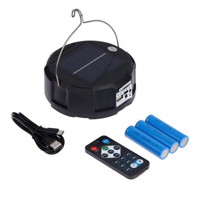 Светильник садовый «Прожектор», уличный, на солнечной батарее, 13×6×13 см, 6 LED, пульт ДУ, свечение RGBW