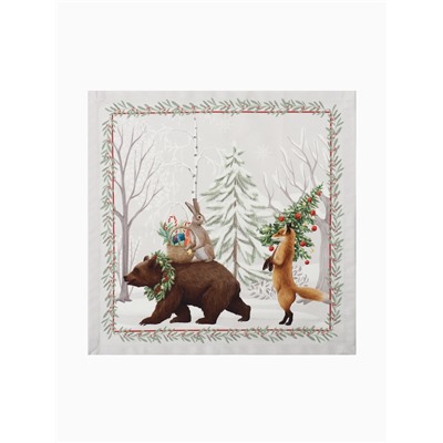 Набор салфеток сервировочных «Этель. Новогоднее чудо», 4 шт., серые, 40×40 см