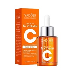 SADOER Увлажняющая сыворотка для лица с гиалуроновой кислотой и витамином С , 30 мл