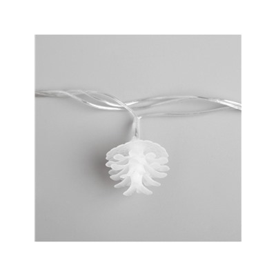 Гирлянда «Нить» 5 м с насадками «Шишки сосновые», IP20, прозрачная нить, 20 LED, свечение мульти (RG/RB), мигание, 220 В