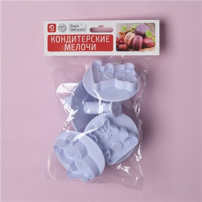 Плунжеры кондитерские Доляна «Мягкая игрушка», набор 4 шт., пластик, МИКС