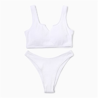 Купальник раздельный фактурный женский MINAKU, размер 42, белый