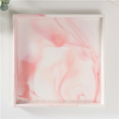 Подставка для мелочей керамика «Розовый мрамор», квадрат, 30×30 см