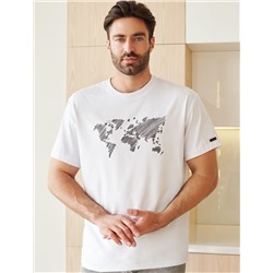 Свободная футболка  с авторским принтом