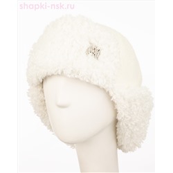 Бархат корот.уши барашек Ушанка лого МА стразы флис (56-58)