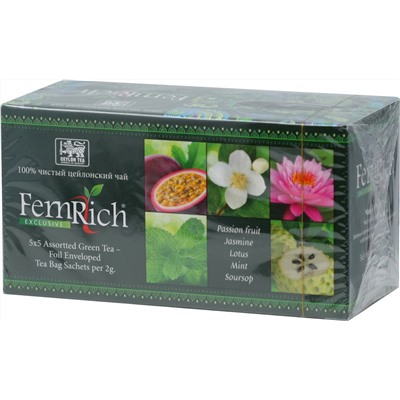 FemRich. Assorted Green Tea карт.пачка, 25 пак.