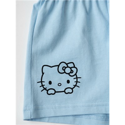 Комплект трикотажный для девочек: фуфайка (футболка), шорты