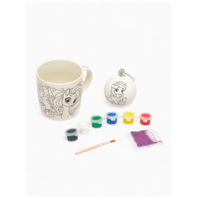 Роспись кружки и шара красками «Лошадка с подарком», 300 мл